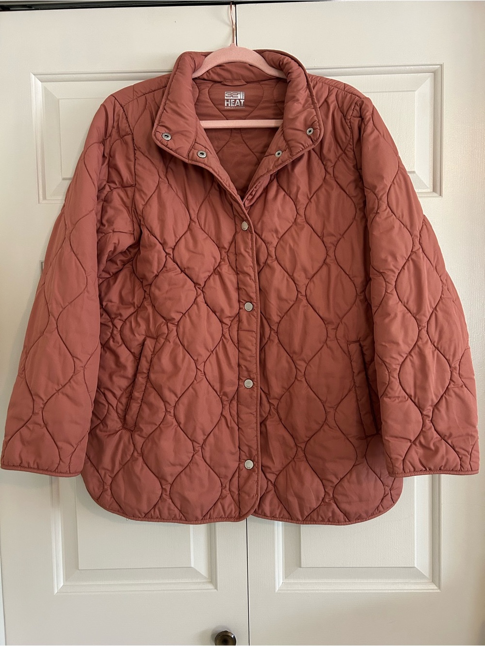 32 Degrees Quilted Puffer Jacket in Dusty Rose Soft Cozy Grandmacore, Size L